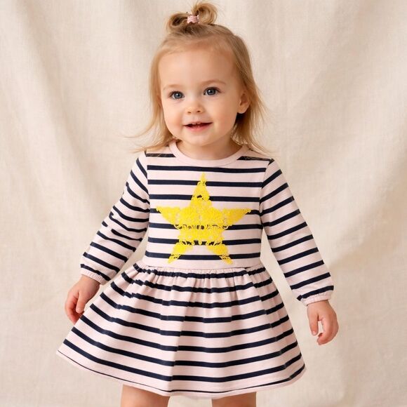 Stella McCartney Other - Stella McCartney Kids 18M Pink Navy Striped Star Applique Dress